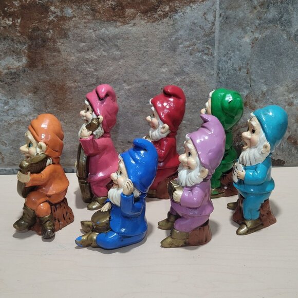 Vintage Papier Mache Musical 7 Dwarfs Japan - Picture 7 of 16